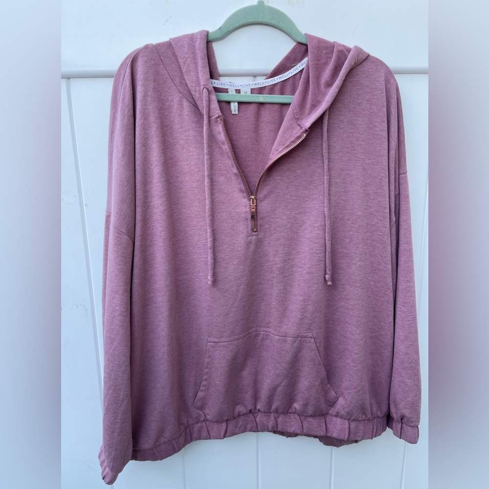 Live Well Lounge maroon 1X zip up hoodie